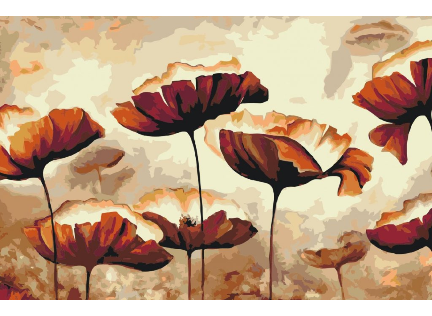 MALUJEŠ Malování podle čísel - VLČÍ MÁKY Rozměr: 40 x 60 cm, Rámování: vypnuté plátno na rám
