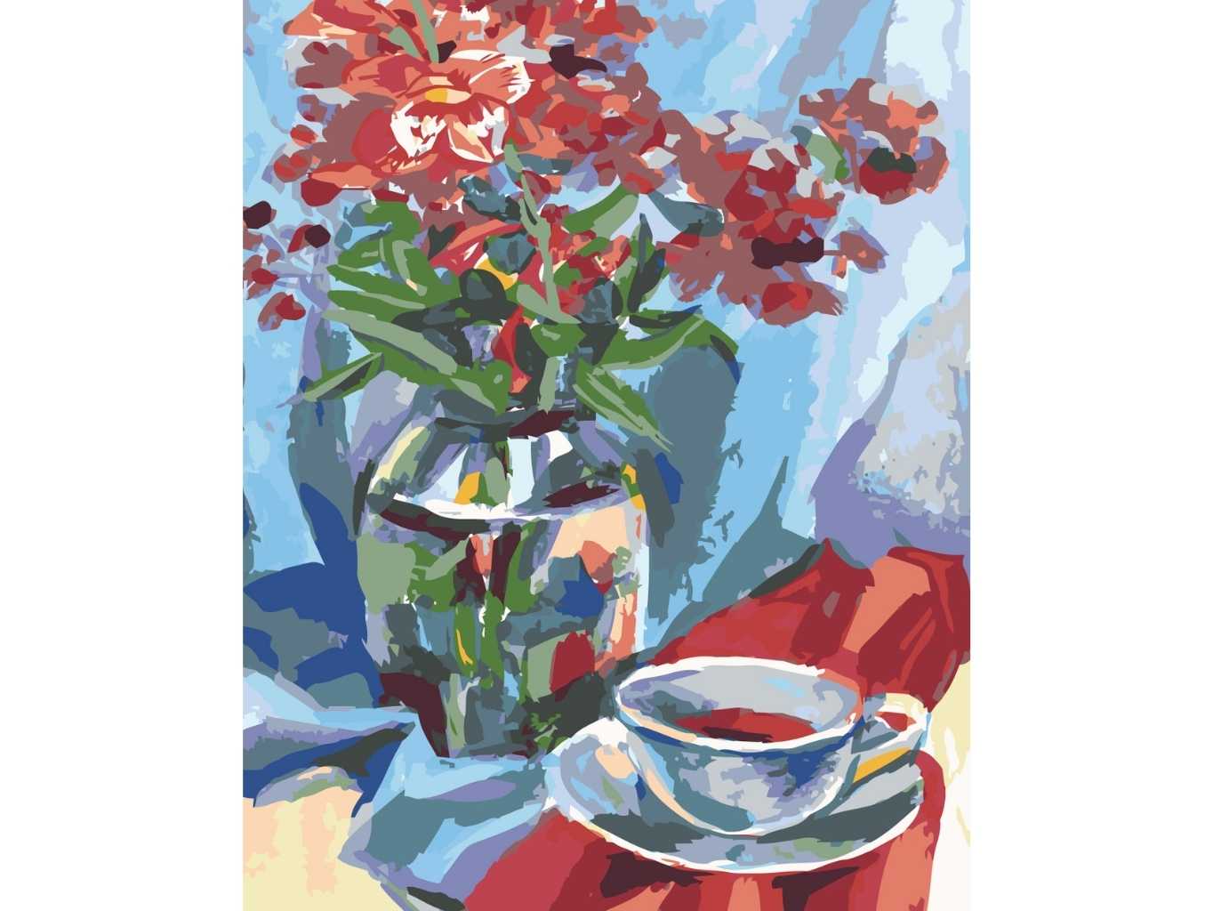 MALUJEŠ Malování podle čísel - ZÁTIŠÍ S KVĚTINAMI Rozměr: 60x80 cm, Rámování: bez rámu a bez vypnutí plátna