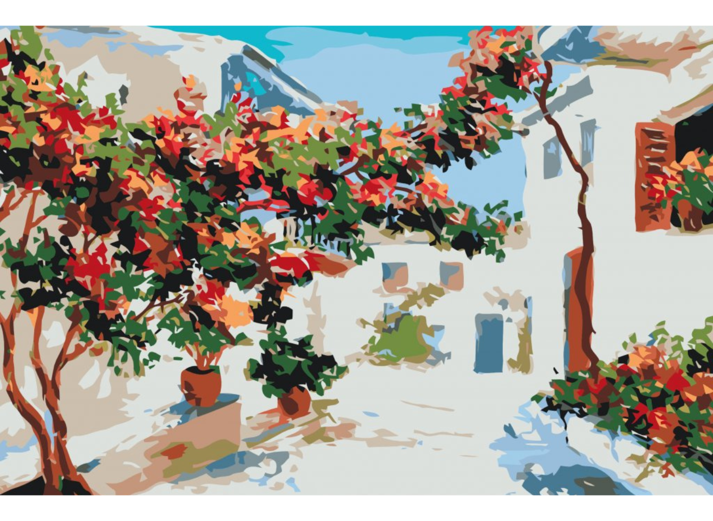 MALUJEŠ Malování podle čísel - ŘECKÁ ULIČKA Rozměr: 80x120 cm, Rámování: vypnuté plátno na rám