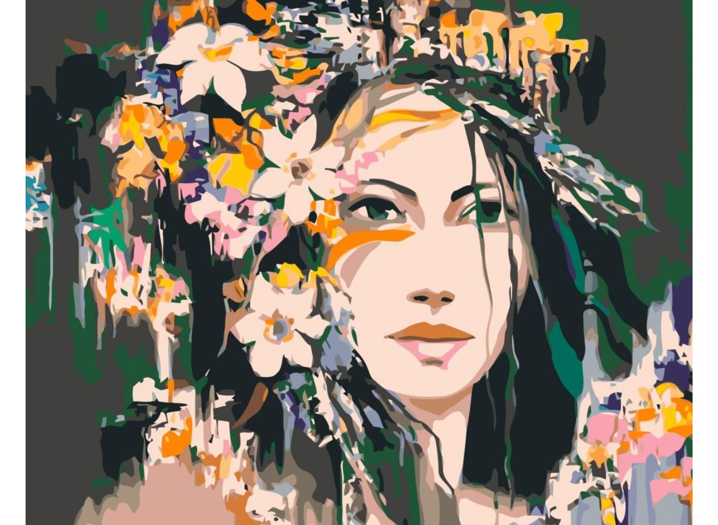 MALUJEŠ Malování podle čísel - KVĚTINOVÁ ŽENA Rozměr: 40 x 50 cm, Rámování: bez rámu a bez vypnutí plátna