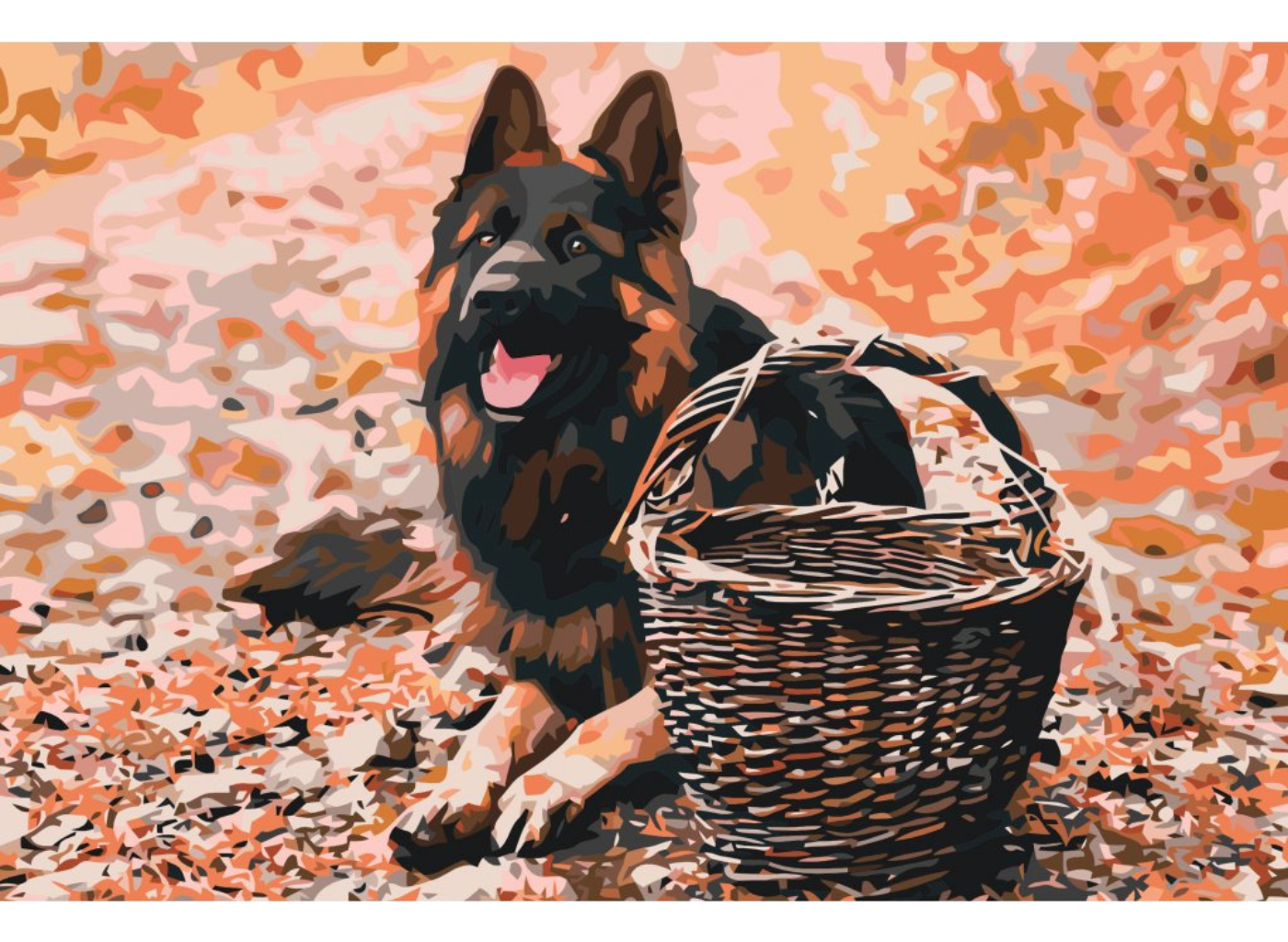 MALUJEŠ Malování podle čísel - OBRAZY OD ELISE - VLČÁK S KOŠÍKEM Rozměr: 60x80 cm, Rámování: vypnuté plátno na rám