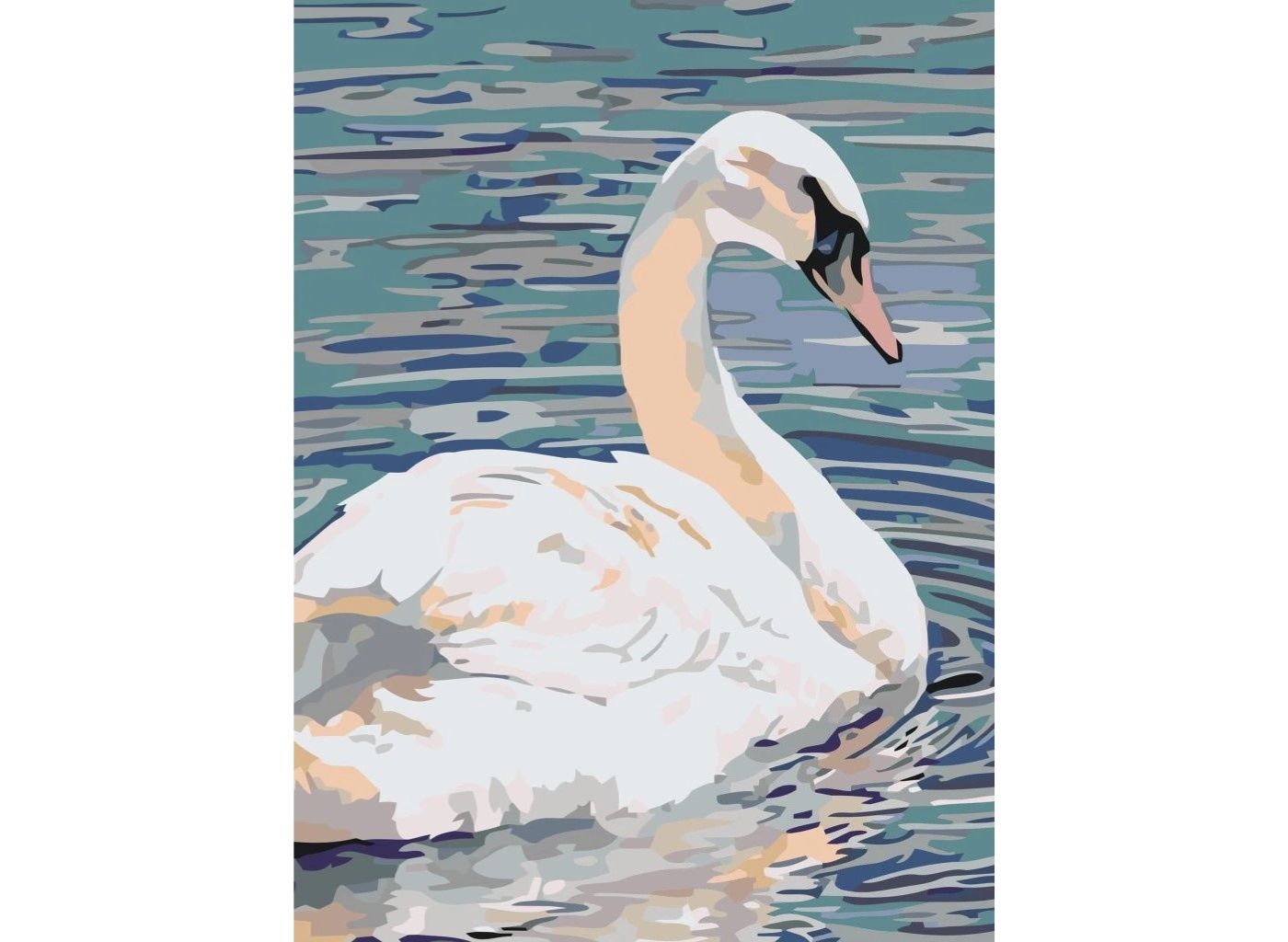 MALUJEŠ Malování podle čísel - LABUŤ Rozměr: 40 x 60 cm, Rámování: bez rámu a bez vypnutí plátna