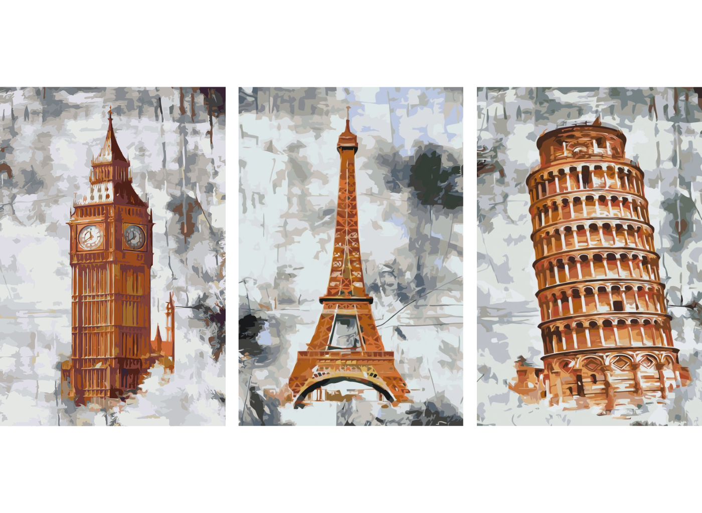 MALUJEŠ Malování podle čísel - SET TŘI VĚŽE Rozměr: 40x60 cm, Rámování: bez rámu a bez vypnutí plátna