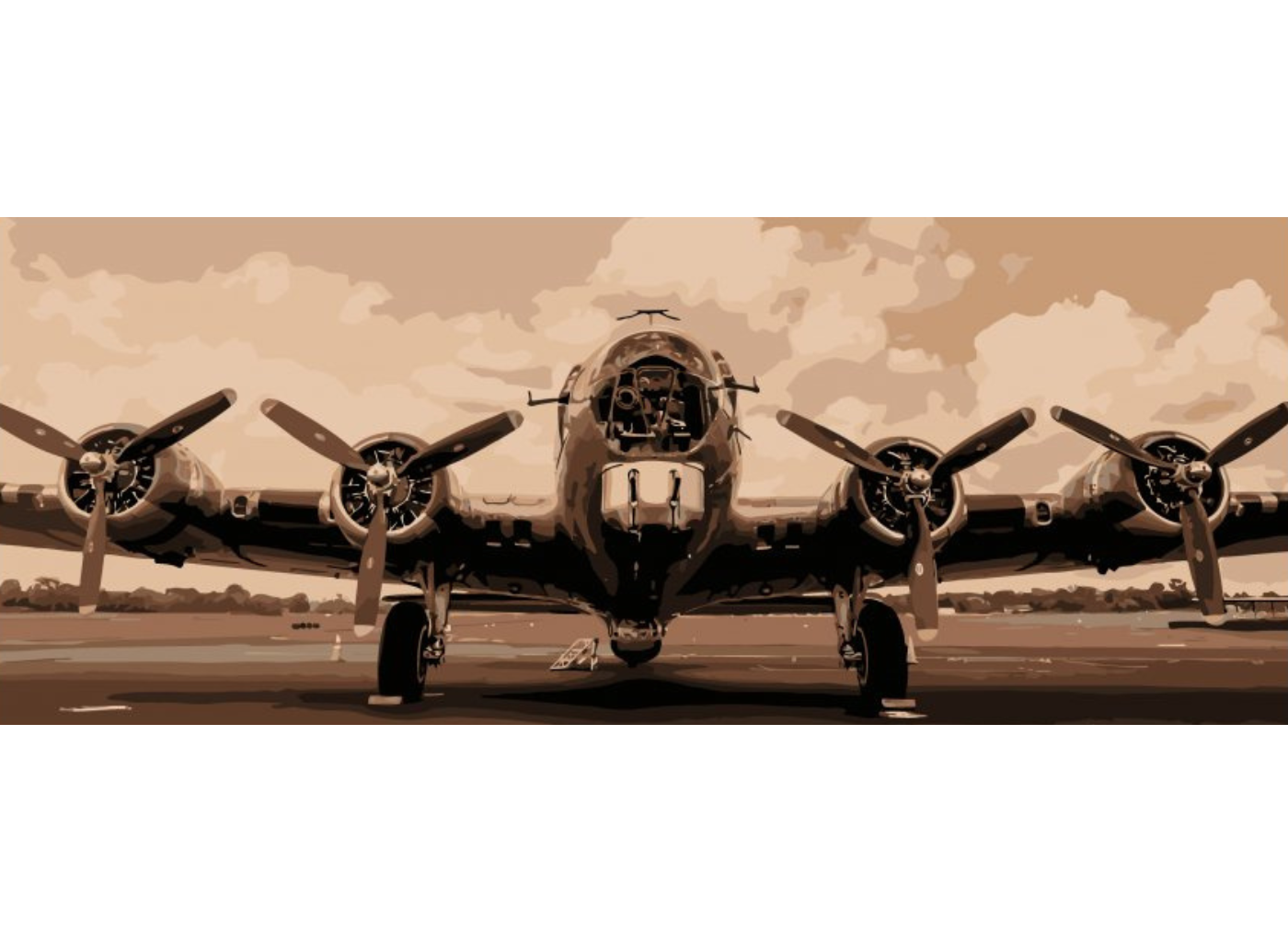 MALUJEŠ Malování podle čísel - B-17 SEPIA Rozměr: 40x100 cm, Rámování: bez rámu a bez vypnutí plátna