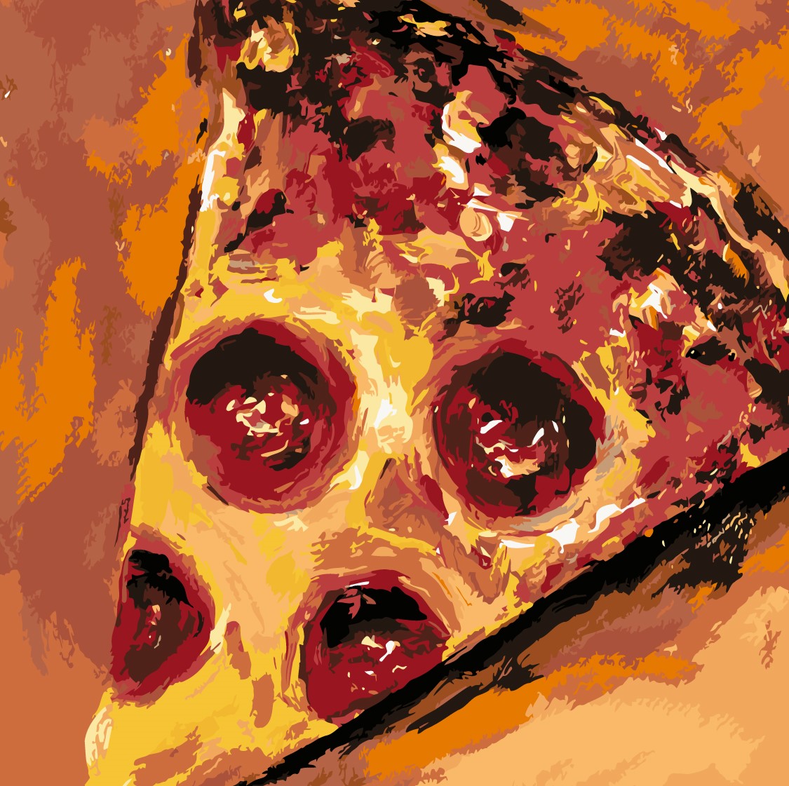 MALUJEŠ Malování podle čísel - PIZZA Rozměr: 50x50 cm, Rámování: bez rámu a bez vypnutí plátna