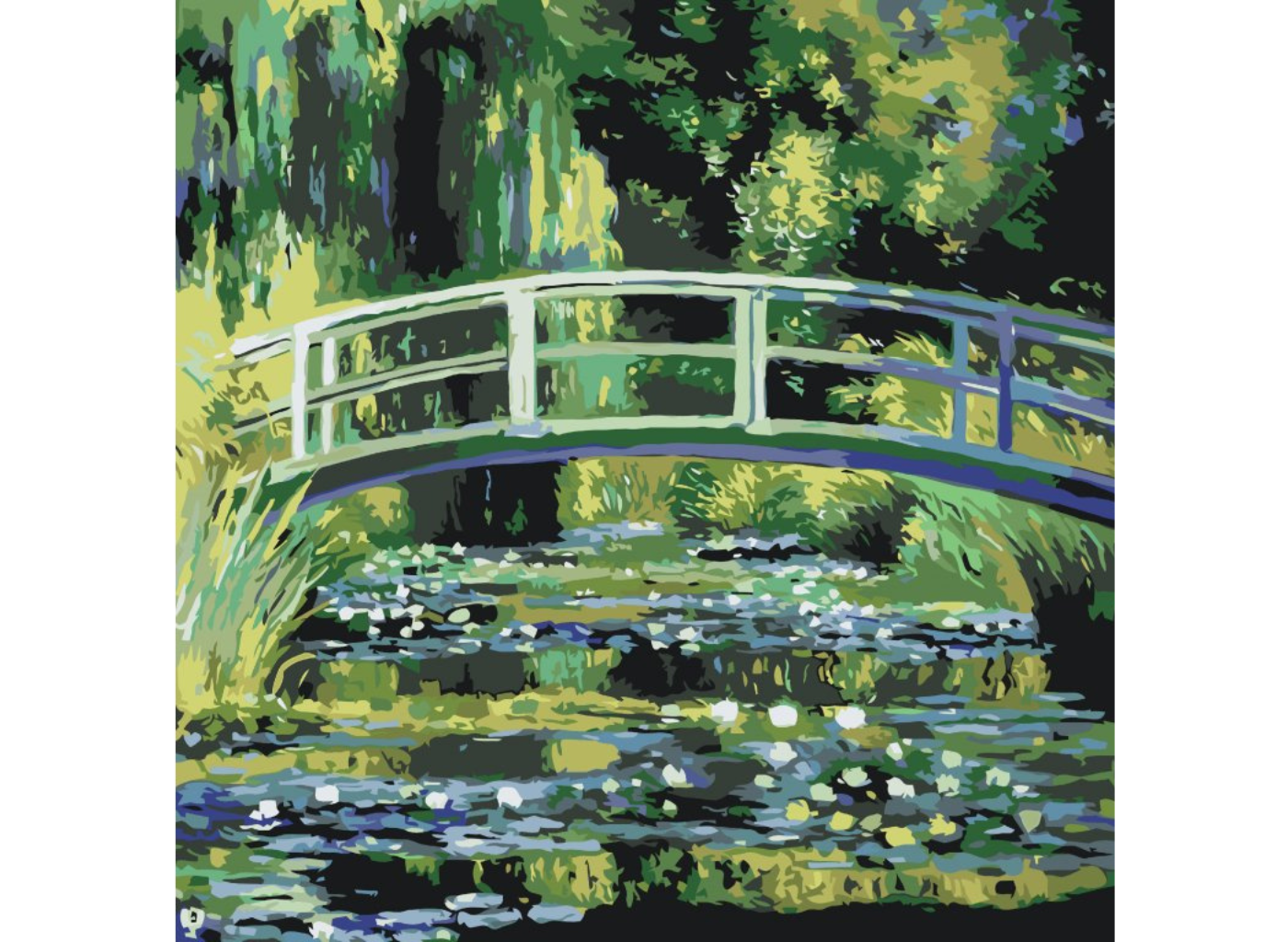 MALUJEŠ Malování podle čísel - CLAUDE MONET - JEZÍRKO S LEKNÍNY Rozměr: 50x50 cm, Rámování: bez rámu a bez vypnutí plátna