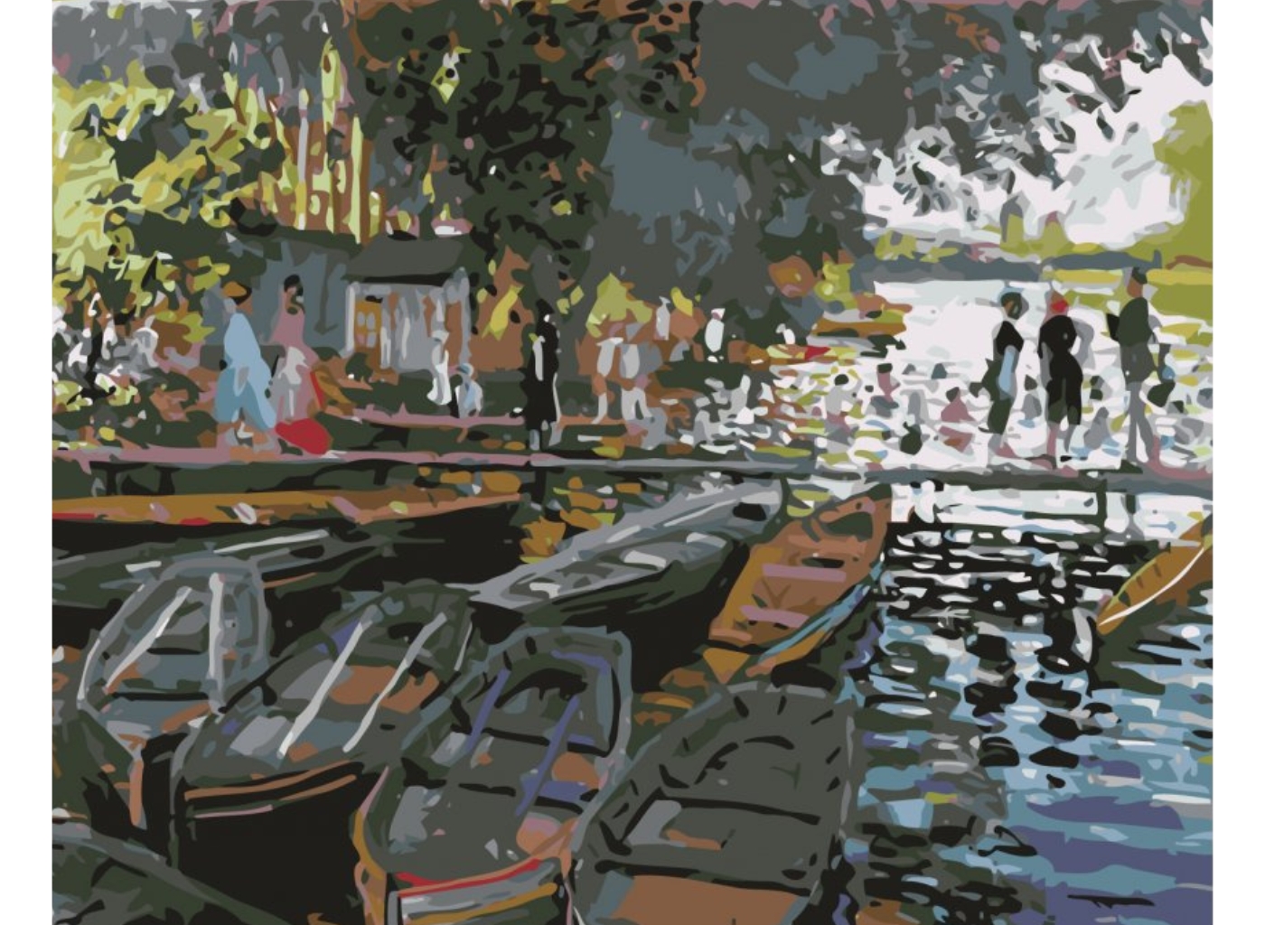 MALUJEŠ Malování podle čísel - CLAUDE MONET - KOUPÁNÍ V LA GRENOUILLERE Rozměr: 40x50 cm, Rámování: bez rámu a bez vypnutí plátna