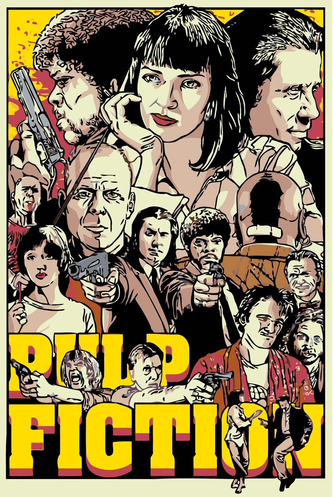 MALUJEŠ Malování podle čísel - PULP FICTION Rozměr: 80x120 cm, Rámování: vypnuté plátno na rám