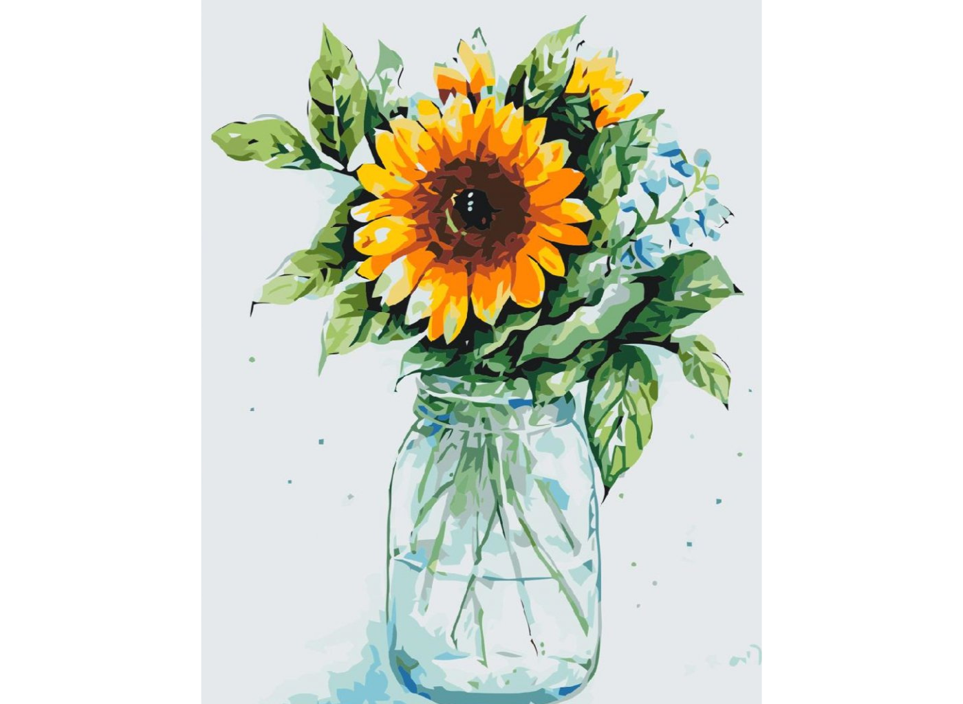 MALUJEŠ Malování podle čísel - SLUNEČNICE V ZAVAŘOVAČCE Rozměr: 30 x 40 cm, Rámování: bez rámu a bez vypnutí plátna