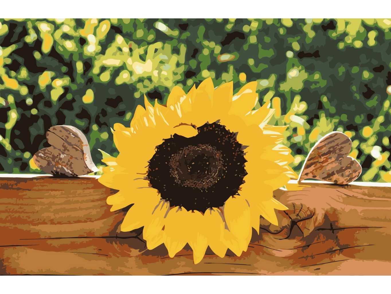 MALUJEŠ Malování podle čísel - SLUNEČNICE A SRDÍČKA Rozměr: 40x60 cm, Rámování: vypnuté plátno na rám