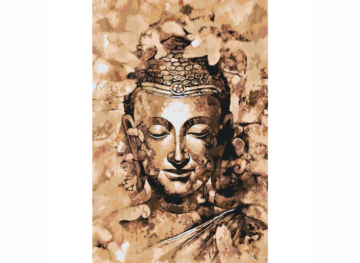 MALUJEŠ Malování podle čísel - HNĚDÝ BUDDHA Rozměr: 30 x 40 cm, Rámování: bez rámu a bez vypnutí plátna