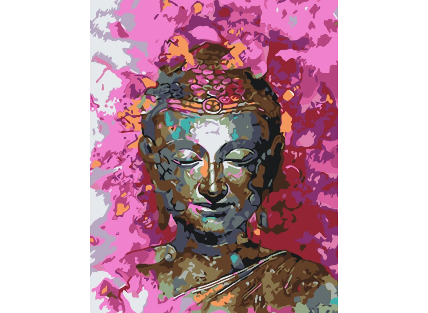 MALUJEŠ Malování podle čísel - RŮŽOVÝ BUDDHA Rozměr: 40x50 cm, Rámování: bez rámu a bez vypnutí plátna