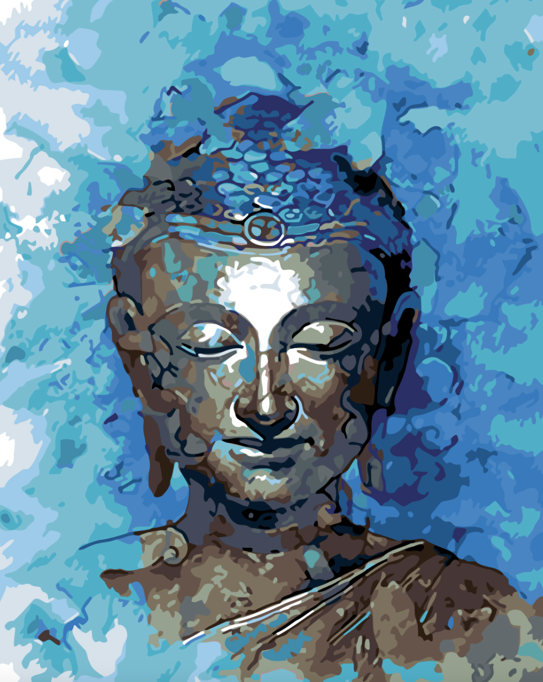 MALUJEŠ Malování podle čísel - MODRÝ BUDDHA Rozměr: 40x50 cm, Rámování: vypnuté plátno na rám