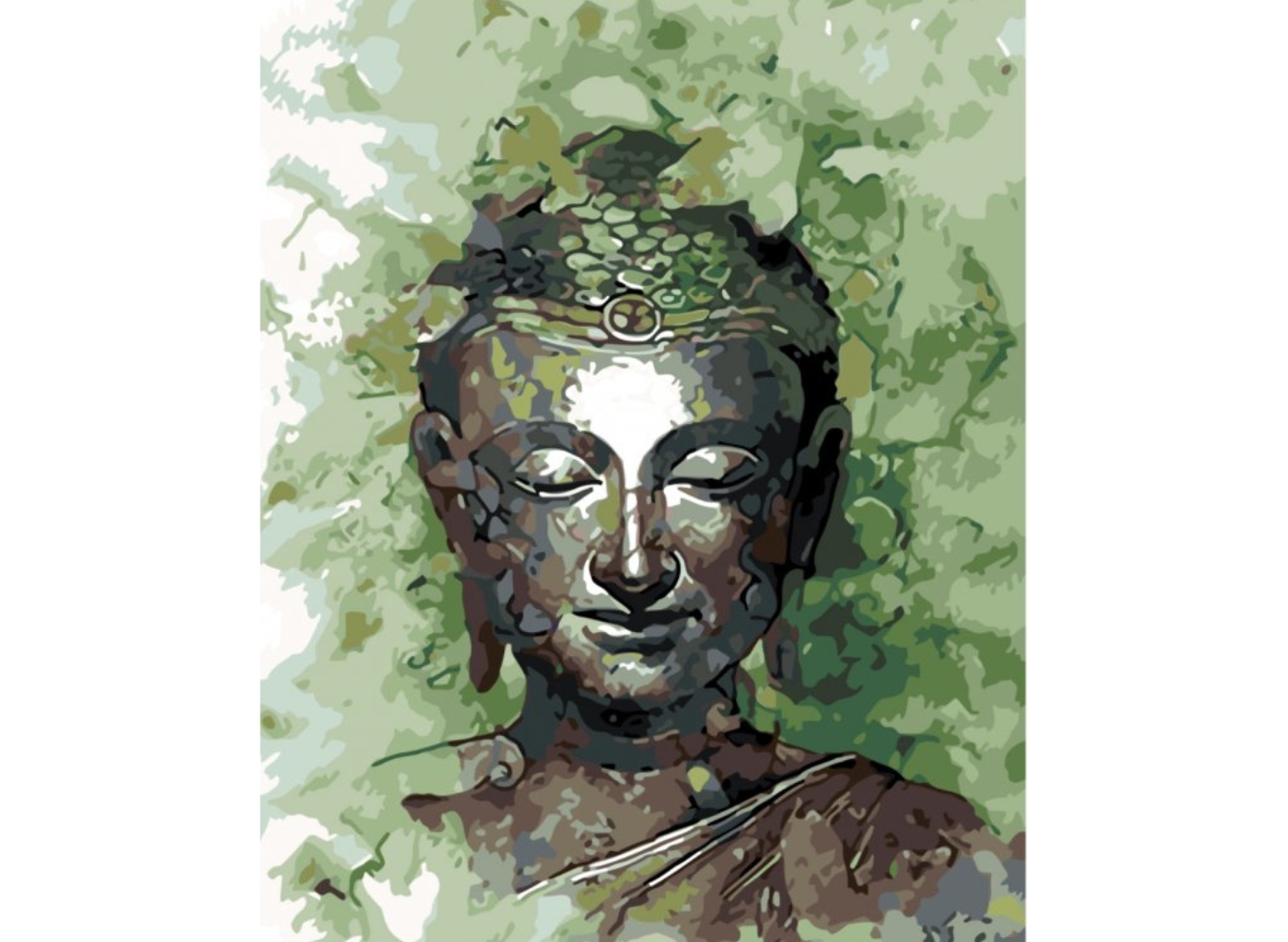 MALUJEŠ Malování podle čísel - ZELENÝ BUDDHA Rozměr: 40x50 cm, Rámování: vypnuté plátno na rám