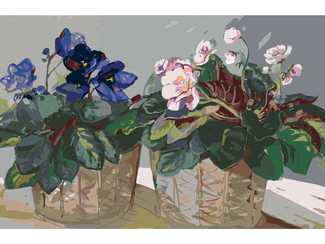 MALUJEŠ Malování podle čísel - OBRAZY OD JANY - FIALKY Rozměr: 60x80 cm, Rámování: bez rámu a bez vypnutí plátna