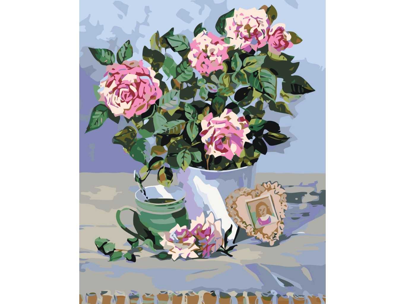 MALUJEŠ Malování podle čísel - OBRAZY OD JANY - RŮŽOVÉ RŮŽE Rozměr: 30x40 cm, Rámování: bez rámu a bez vypnutí plátna