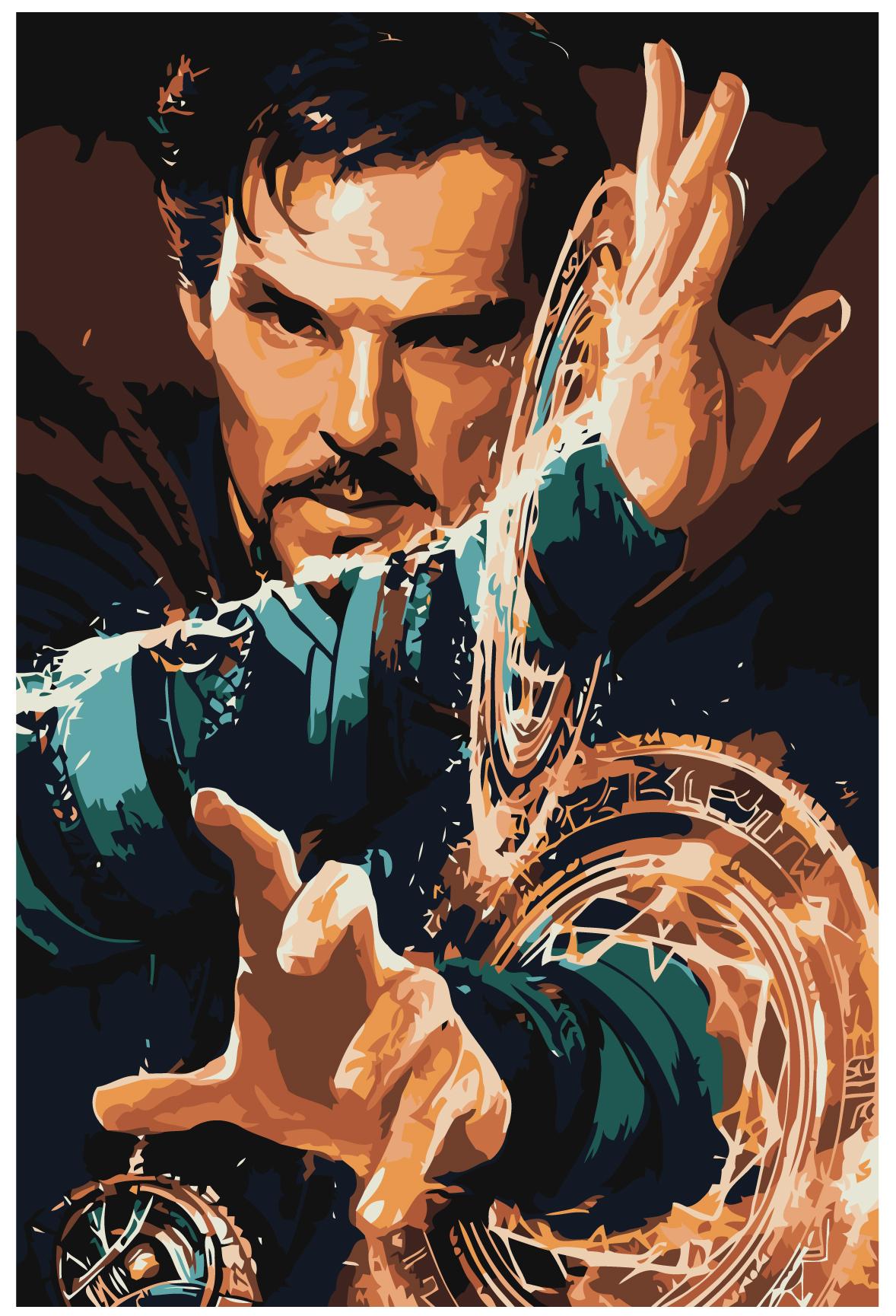 MALUJEŠ Malování podle čísel - DOCTOR STRANGE Rozměr: 40x60 cm, Rámování: bez rámu a bez vypnutí plátna