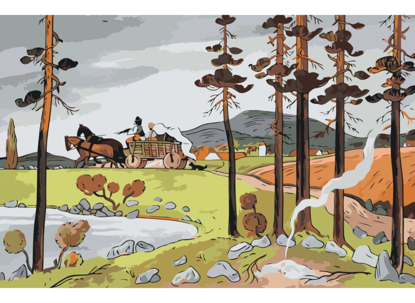 MALUJEŠ Malování podle čísel - JOSEF LADA - CIKÁNI Rozměr: 60x90 cm, Rámování: bez rámu a bez vypnutí plátna