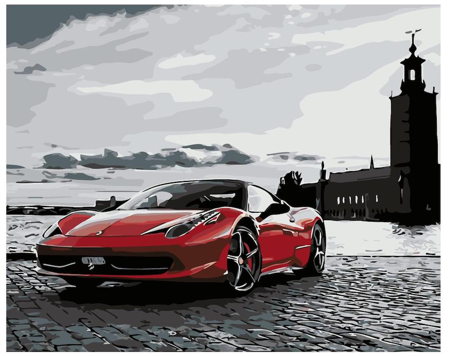 MALUJEŠ Malování podle čísel - FERRARI Rozměr: 40x50 cm, Rámování: bez rámu a bez vypnutí plátna