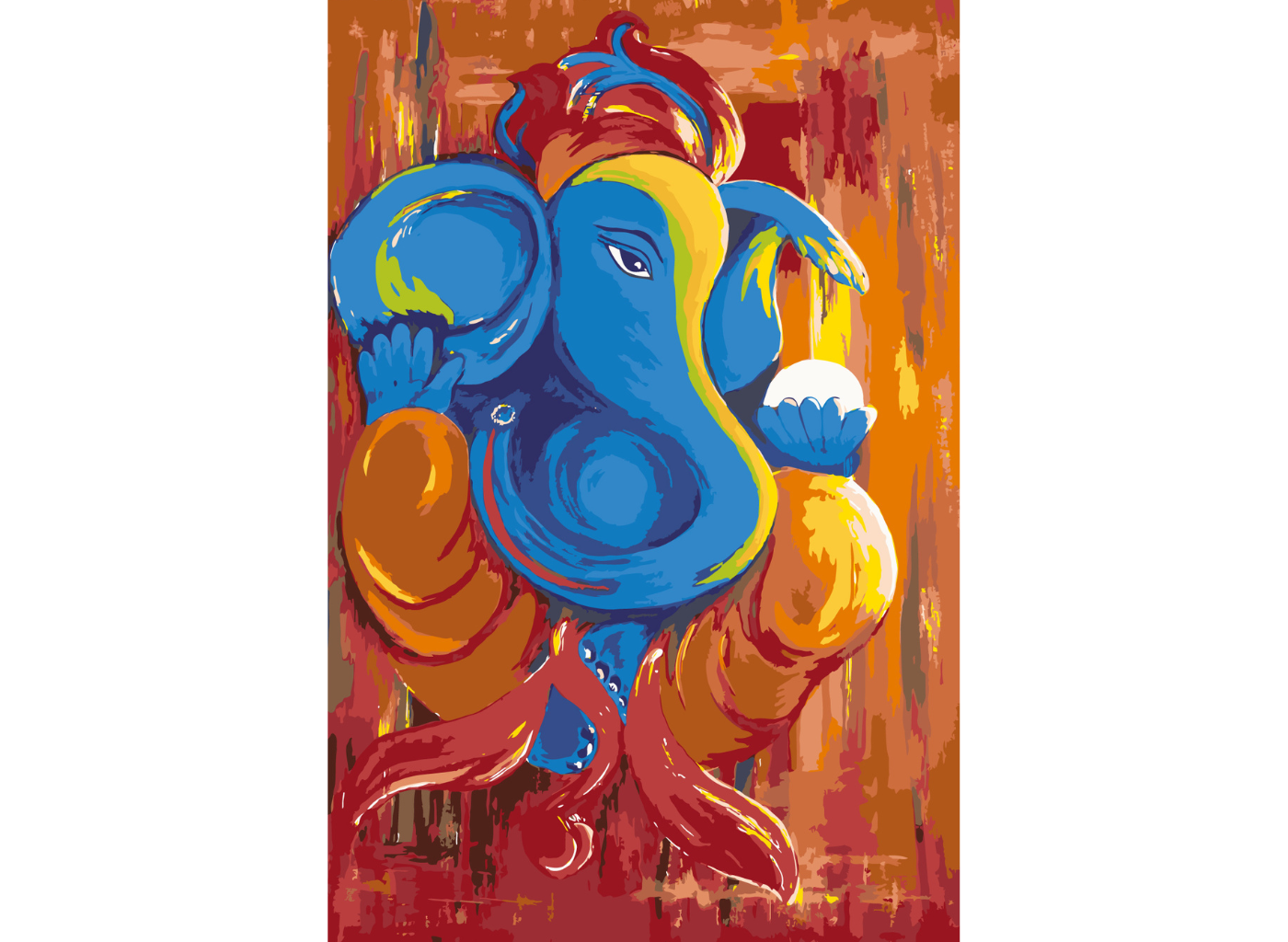 MALUJEŠ Malování podle čísel - BAREVNÝ GANESHA Rozměr: 60x80 cm, Rámování: bez rámu a bez vypnutí plátna