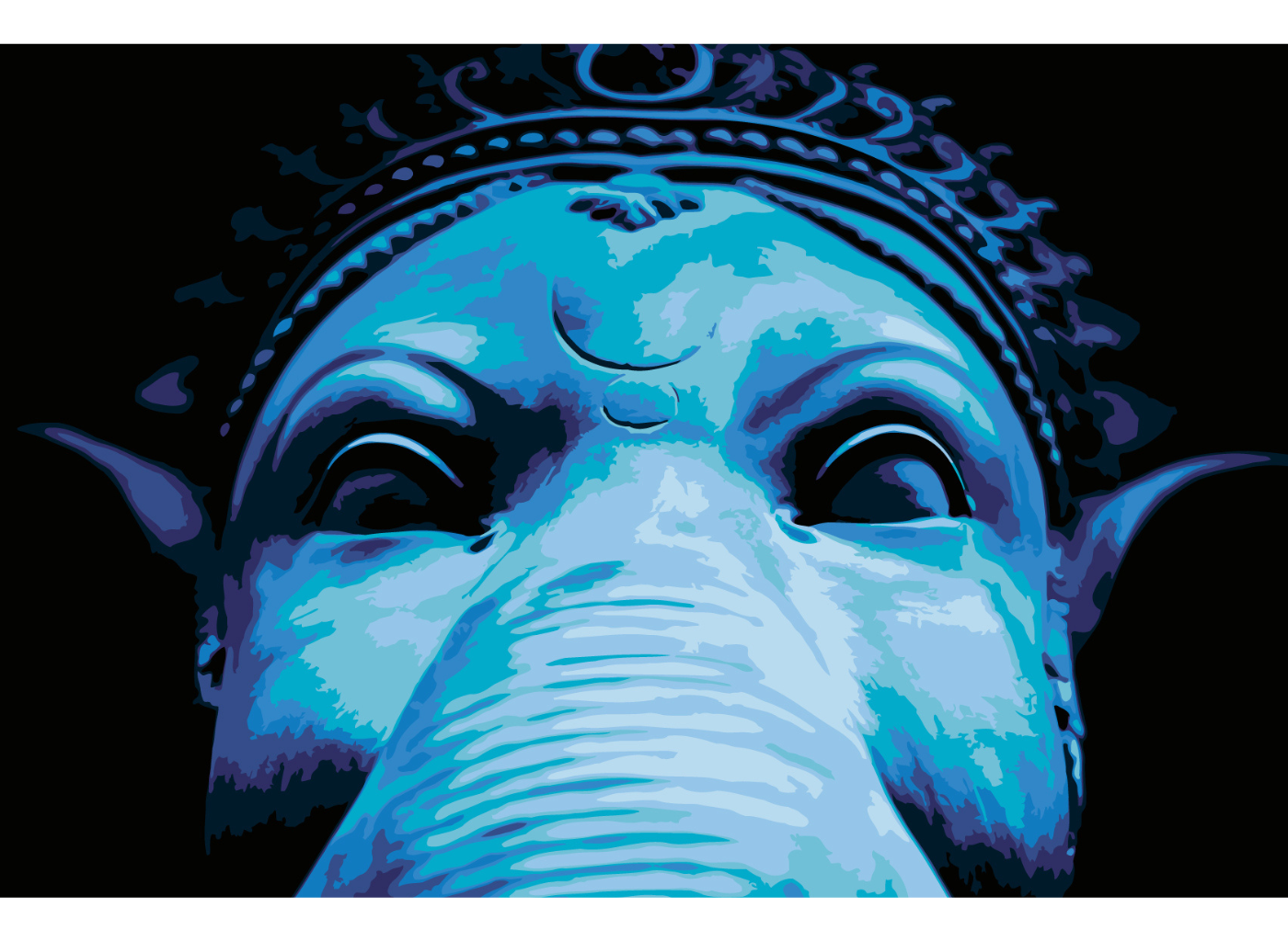 MALUJEŠ Malování podle čísel - MODRÝ GANESHA Rozměr: 40x60 cm, Rámování: bez rámu a bez vypnutí plátna