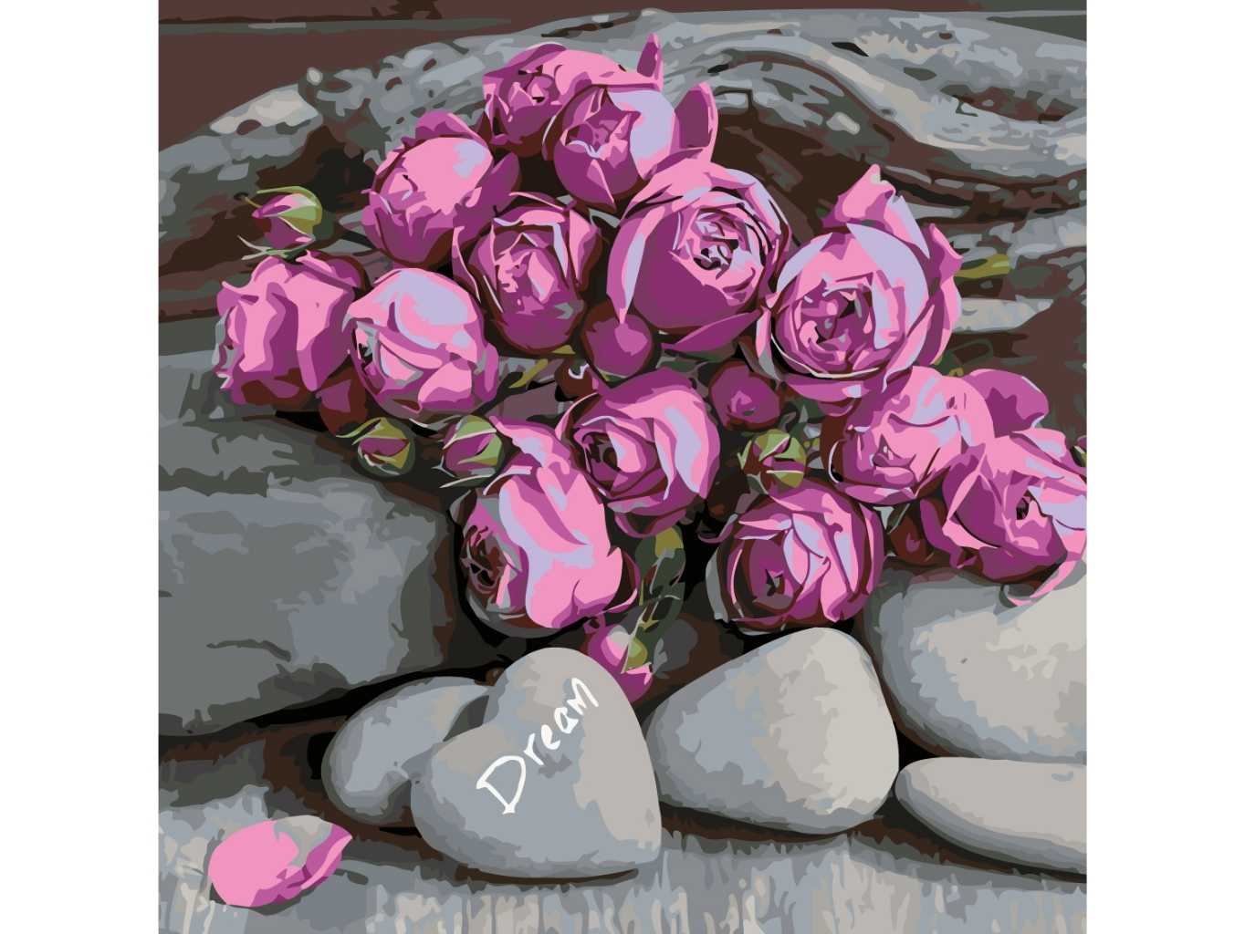 MALUJEŠ Malování podle čísel - MARIANNA LOKSHINA - DREAM ROSE Rozměr: 80x80 cm, Rámování: bez rámu a bez vypnutí plátna