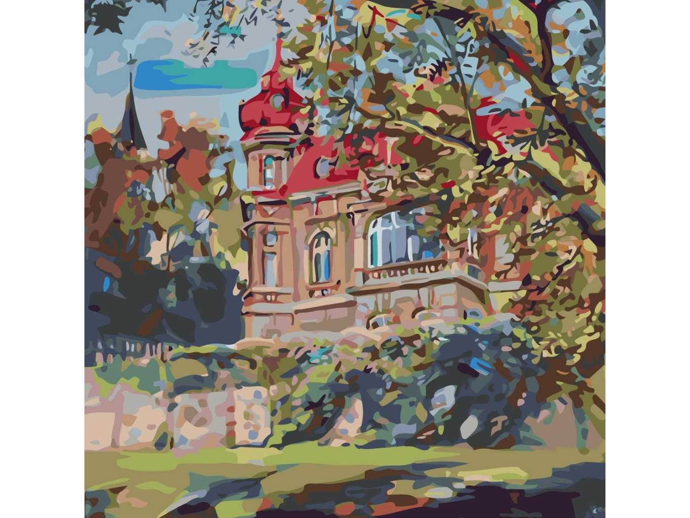 MALUJEŠ Malování podle čísel - OBRAZY OD JANY - PODZIMNÍ MOST Rozměr: 80x80 cm, Rámování: bez rámu a bez vypnutí plátna