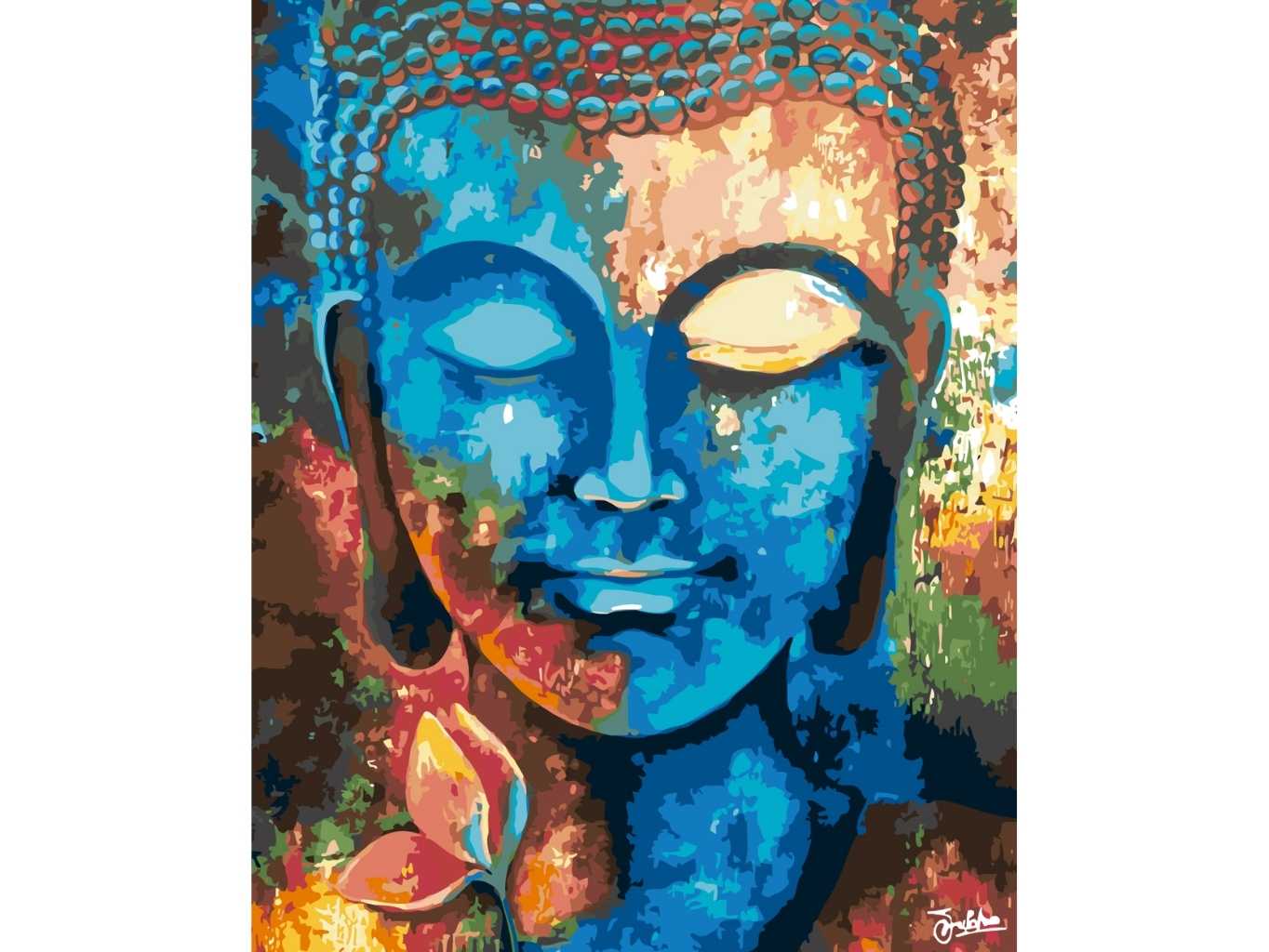 MALUJEŠ Malování podle čísel - GULISTAAN - BAREVNÝ BUDDHA - 40 X 50 Rozměr: 30x40 cm, Rámování: vypnuté plátno na rám