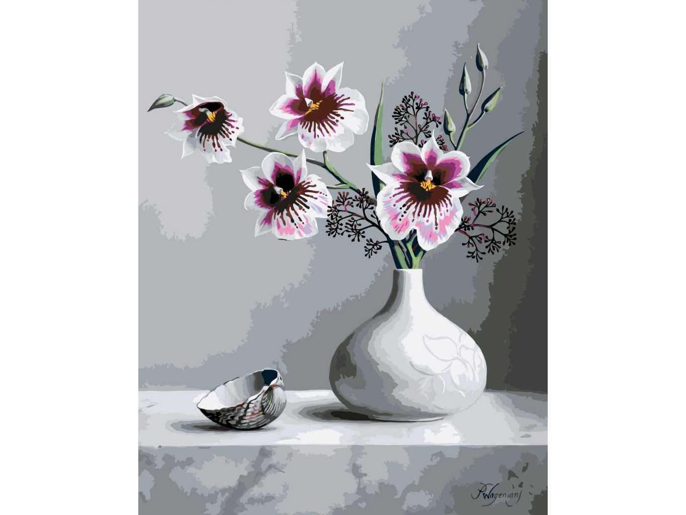 MALUJEŠ Malování podle čísel - PIETER WAGEMANS - ORCHIDEJ Rozměr: 80x100 cm, Rámování: vypnuté plátno na rám