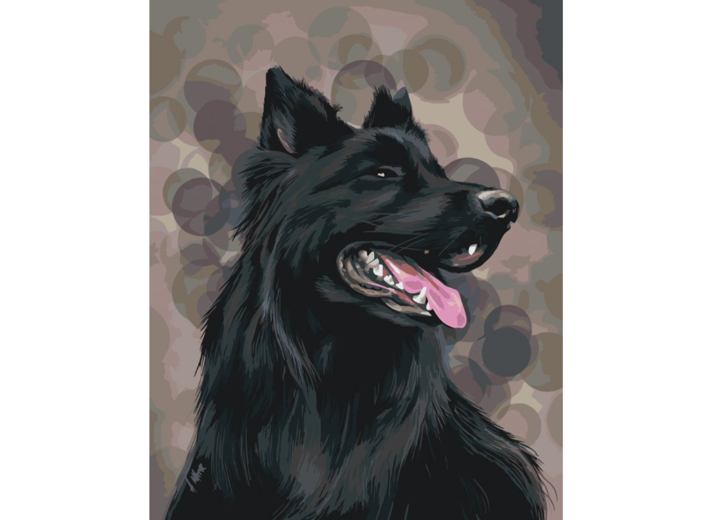 MALUJEŠ Malování podle čísel - AGNIESZKA MLECZEK - STARONĚMECKÝ OVČÁK BABETTE II Rozměr: 80x100 cm, Rámování: bez rámu a bez vypnutí plátna