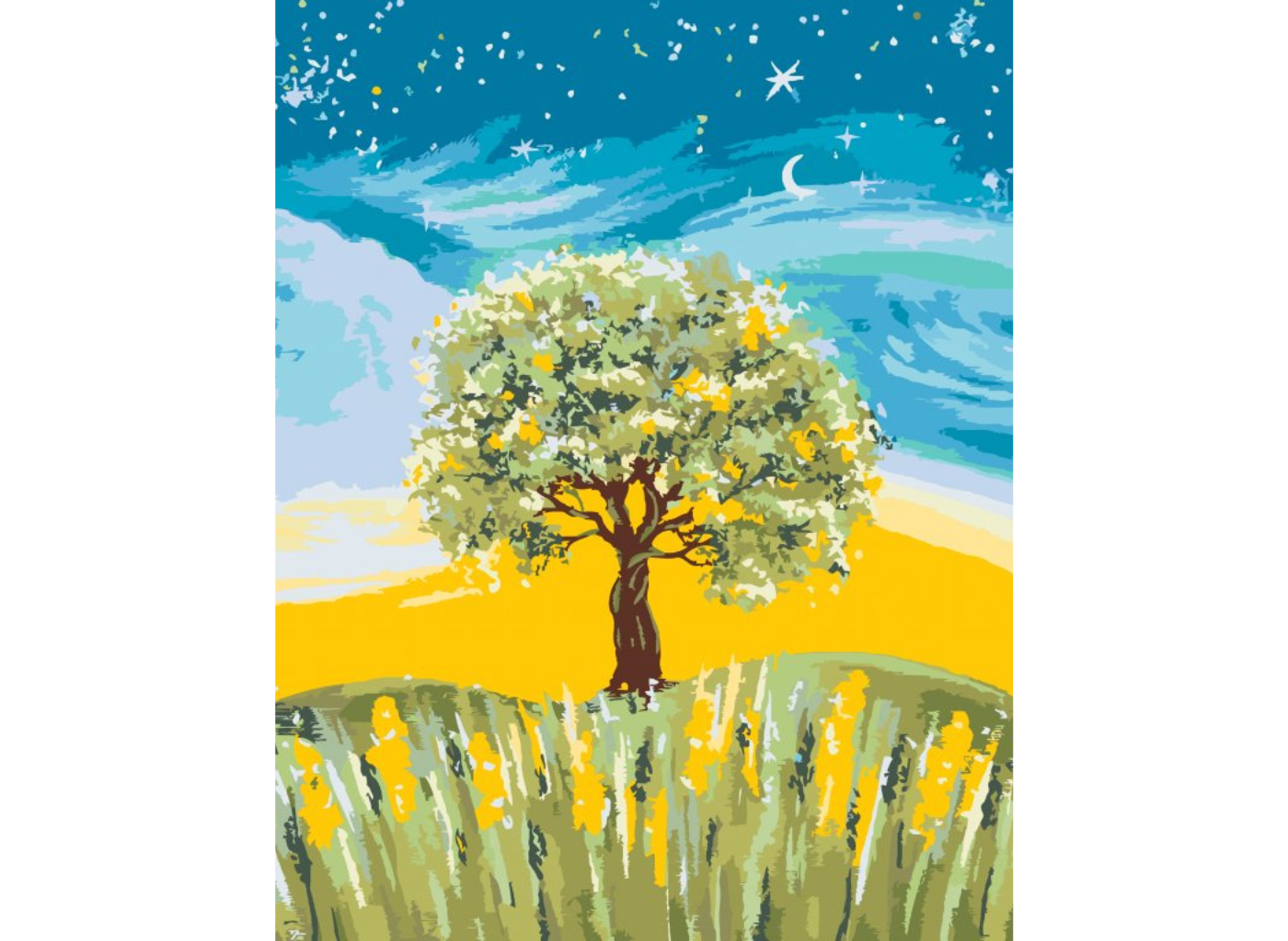 MALUJEŠ Malování podle čísel - ČERVENEC by LOUISE ART Rozměr: 60x80 cm, Rámování: vypnuté plátno na rám