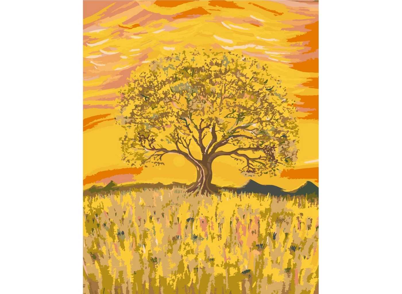 MALUJEŠ Malování podle čísel - SRPEN by LOUISE ART Rozměr: 30x40 cm, Rámování: vypnuté plátno na rám