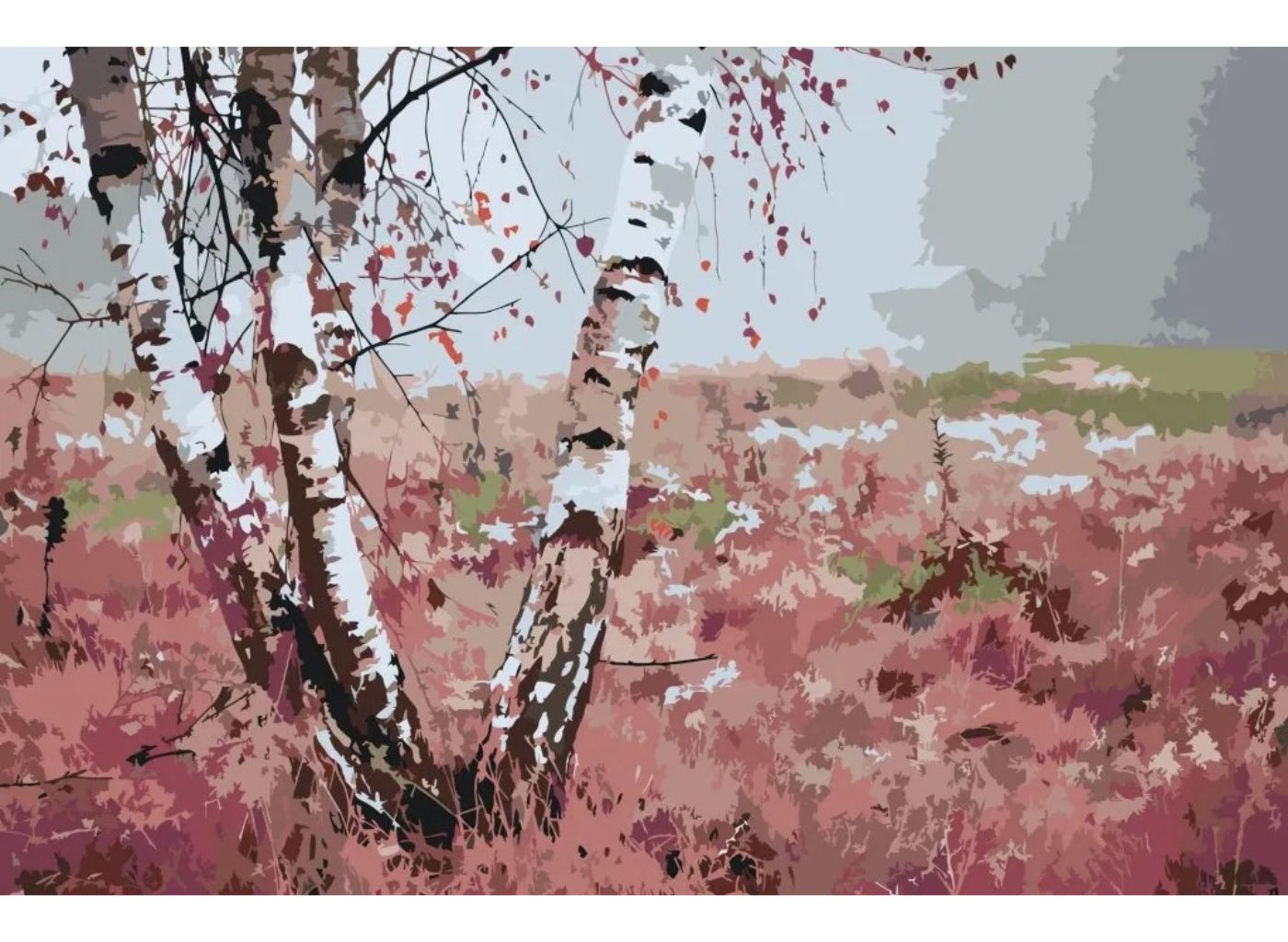 MALUJEŠ Malování podle čísel - BŘÍZY by LOUISE ART Rozměr: 60 x 80 cm, Rámování: bez rámu a bez vypnutí plátna