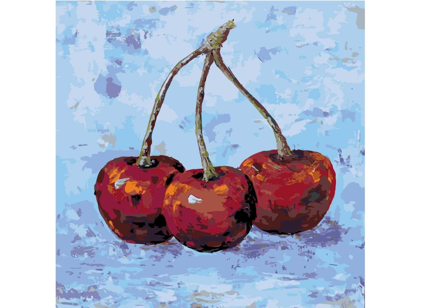MALUJEŠ Malování podle čísel - OBRAZY OD IRENY - TŘEŠNĚ Rozměr: 80x80 cm, Rámování: bez rámu a bez vypnutí plátna