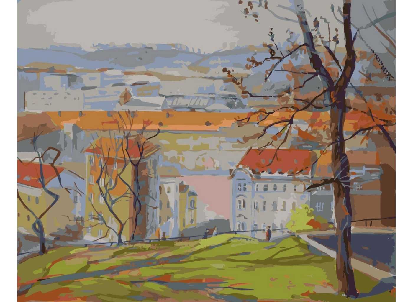 MALUJEŠ Malování podle čísel - OBRAZY OD JANY - POHLED NA PRAHU Z VÍTKOVA Rozměr: 60x80 cm, Rámování: vypnuté plátno na rám