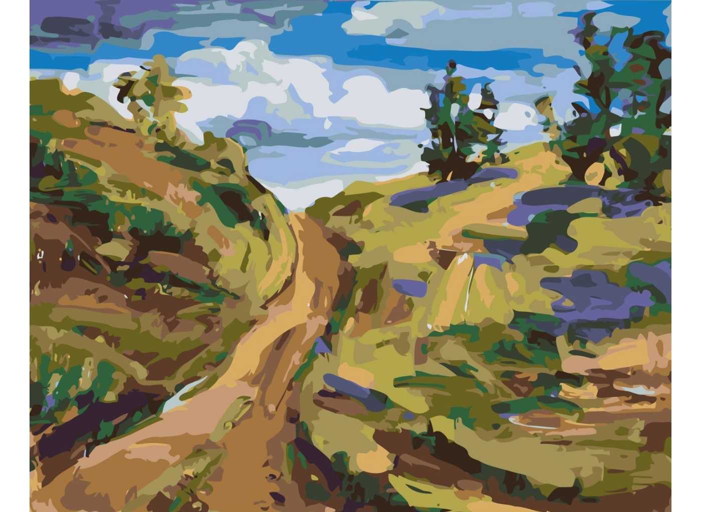 MALUJEŠ Malování podle čísel - OBRAZY OD JANY - VĚTRNÝ DEN Rozměr: 80x100 cm, Rámování: vypnuté plátno na rám