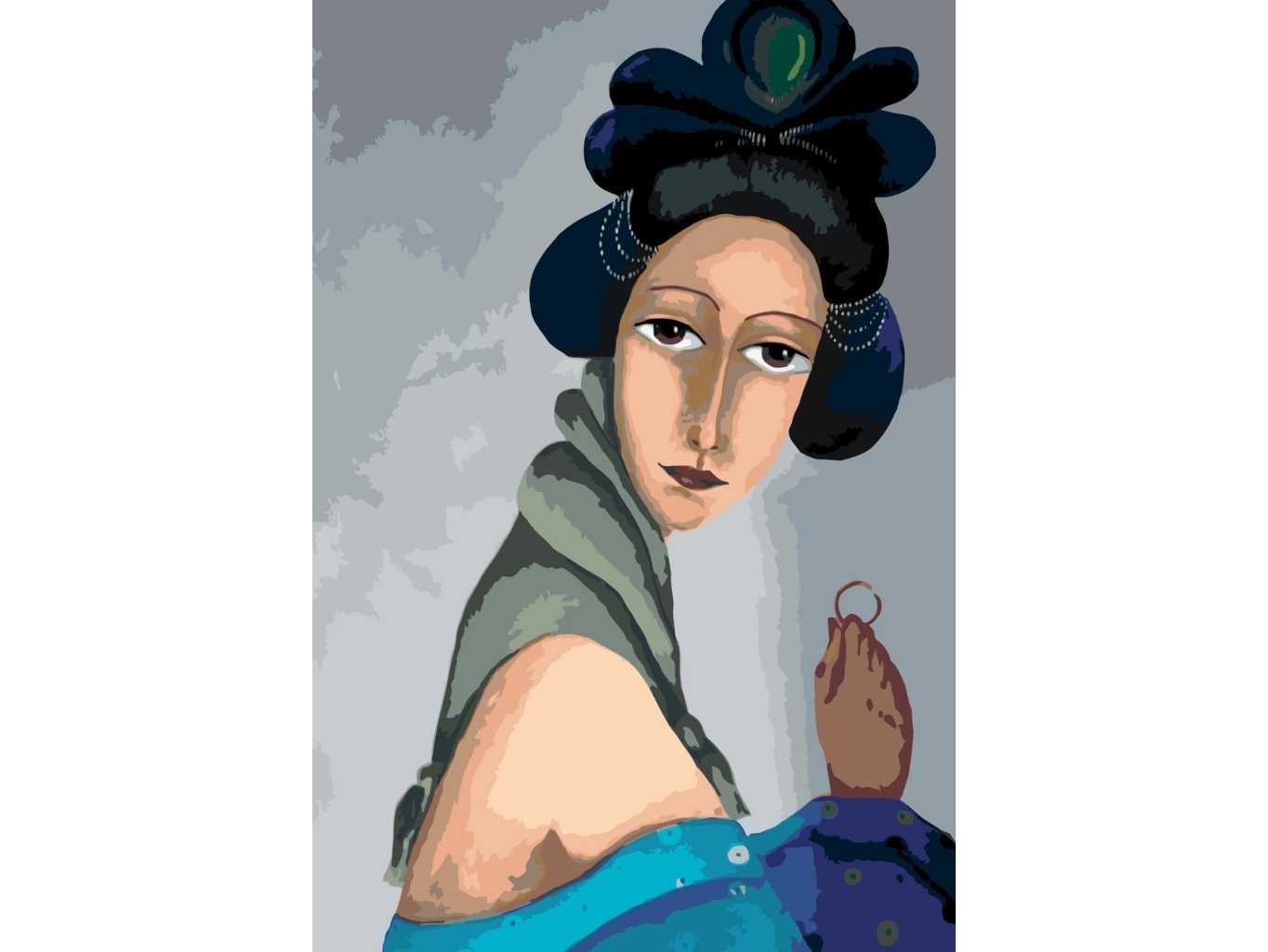 MALUJEŠ Malování podle čísel - KATEŘINA MAREYI - ŽENA S PRSTENEM Rozměr: 40x60 cm, Rámování: bez rámu a bez vypnutí plátna