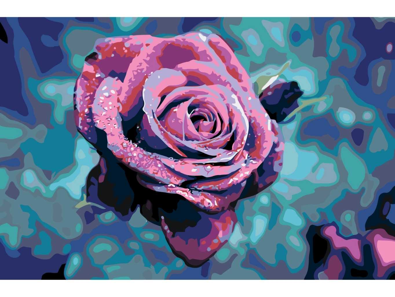 MALUJEŠ Malování podle čísel - NÁDHERNÁ RŮŽE by LOUISE ART Rozměr: 80x120 cm, Rámování: vypnuté plátno na rám