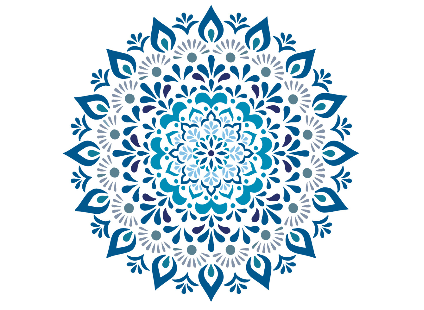 MALUJEŠ Malování podle čísel - MANDALA MODRO-TYRKYSOVÁ Rozměr: 80x80 cm, Rámování: bez rámu a bez vypnutí plátna