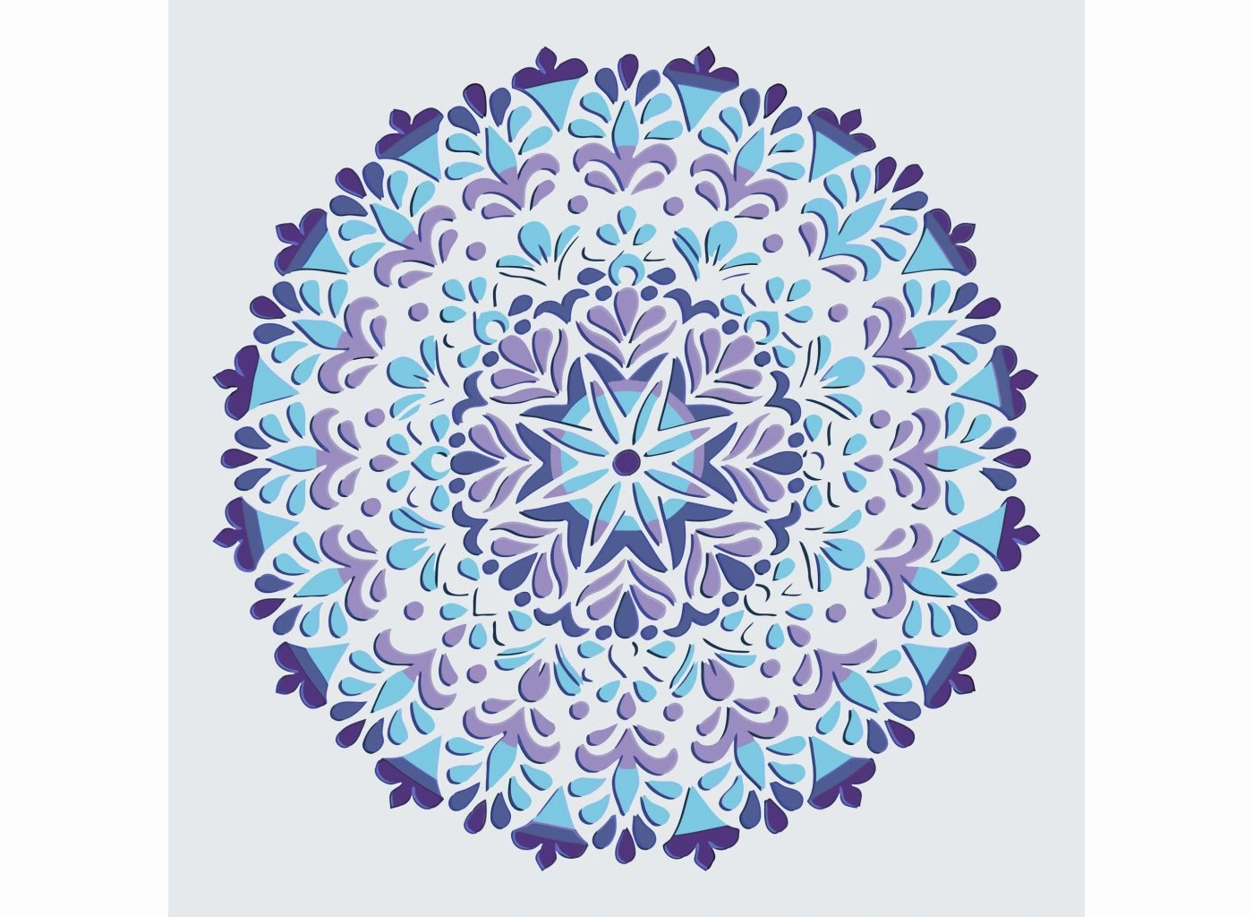 MALUJEŠ Malování podle čísel - MANDALA FIALKOVO-MODRÁ Rozměr: 50 x 50 cm, Rámování: vypnuté plátno na rám