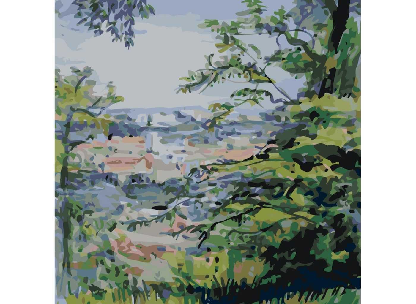 MALUJEŠ Malování podle čísel - OBRAZY OD JANY - VÝHLED NA PRAHU Rozměr: 50x50 cm, Rámování: vypnuté plátno na rám