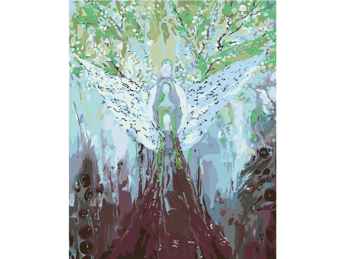 MALUJEŠ Malování podle čísel - ANDĚLÉ OD LENKY - ANGEL FOR FAMILY Rozměr: 80x100 cm, Rámování: bez rámu a bez vypnutí plátna