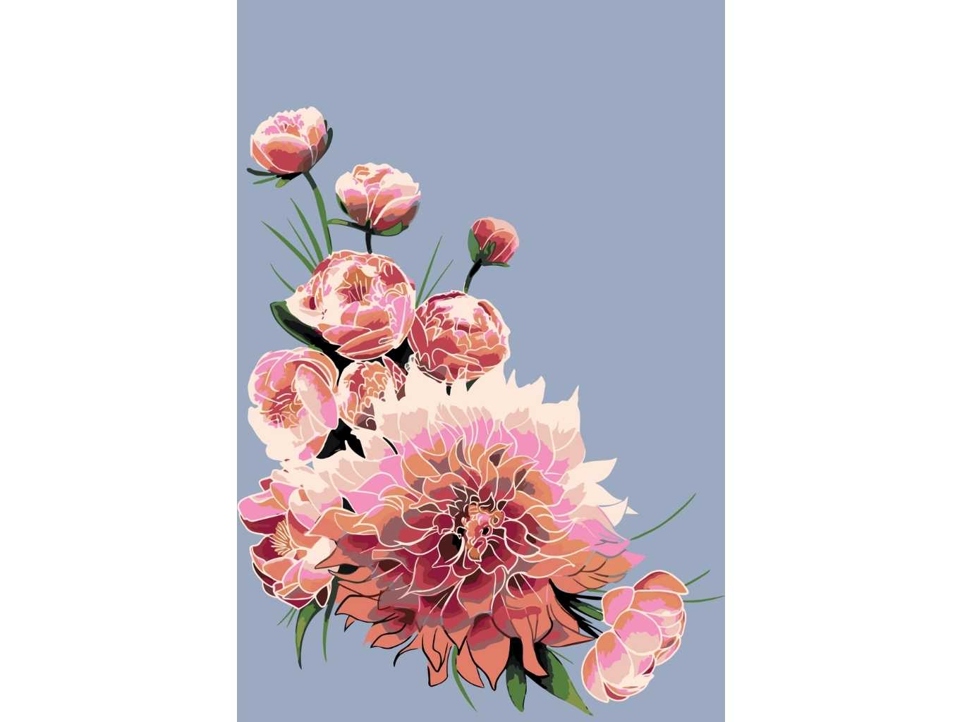 MALUJEŠ Malování podle čísel - AGNIESZKA MLECZEK - JIŘINY A PIVOŇKY - TMAVÝ Rozměr: 80x120 cm, Rámování: bez rámu a bez vypnutí plátna
