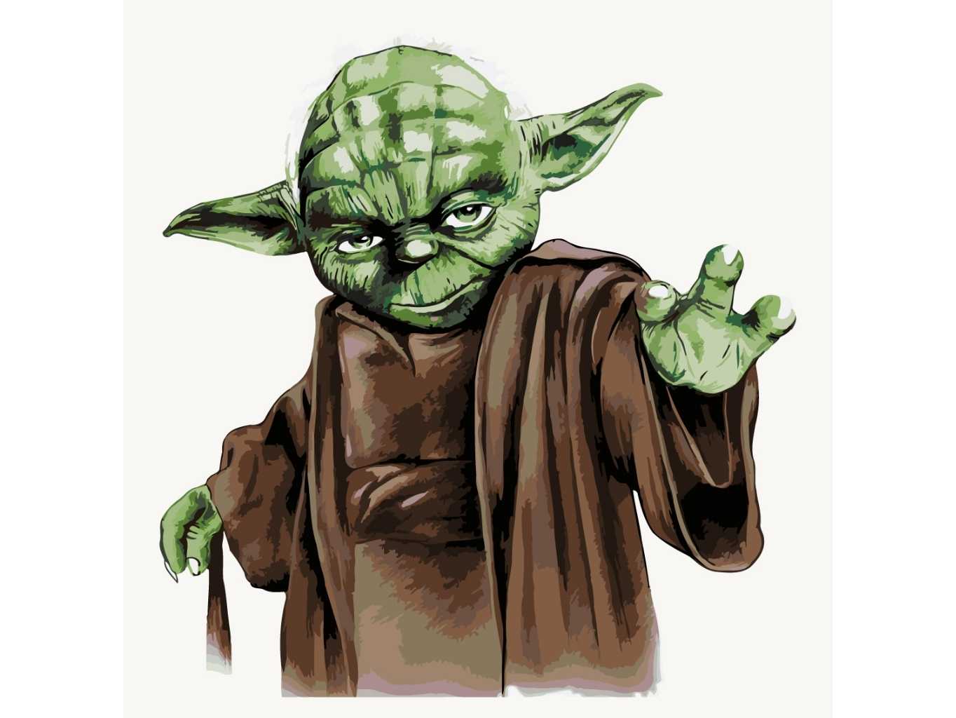 MALUJEŠ Malování podle čísel - YODA Rozměr: 50x50 cm, Rámování: bez rámu a bez vypnutí plátna