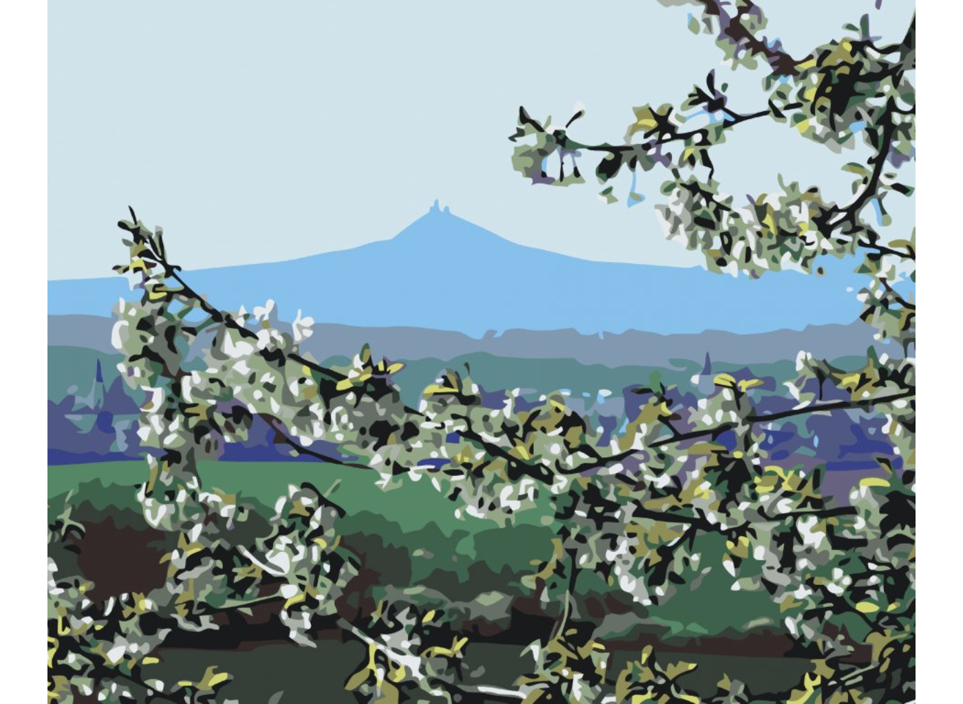 MALUJEŠ Malování podle čísel - OBRAZY OD JANY - POHLED NA HRAD HAZMBURK Rozměr: 80x100 cm, Rámování: bez rámu a bez vypnutí plátna