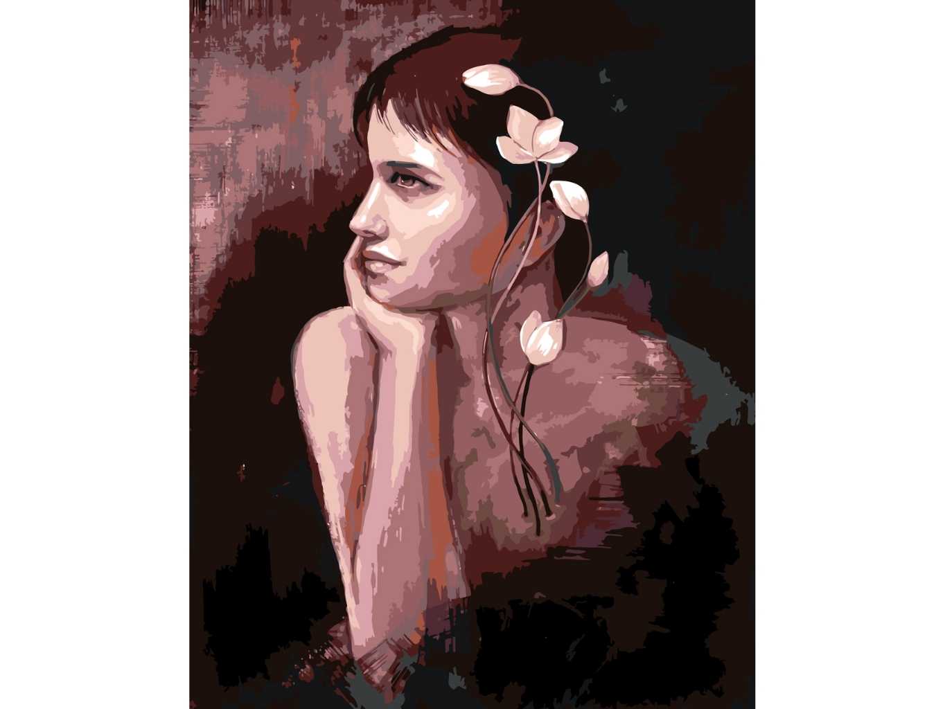 MALUJEŠ Malování podle čísel - GULISTAAN - ZAMILOVANÁ ŽENA Rozměr: 40x50 cm, Rámování: vypnuté plátno na rám