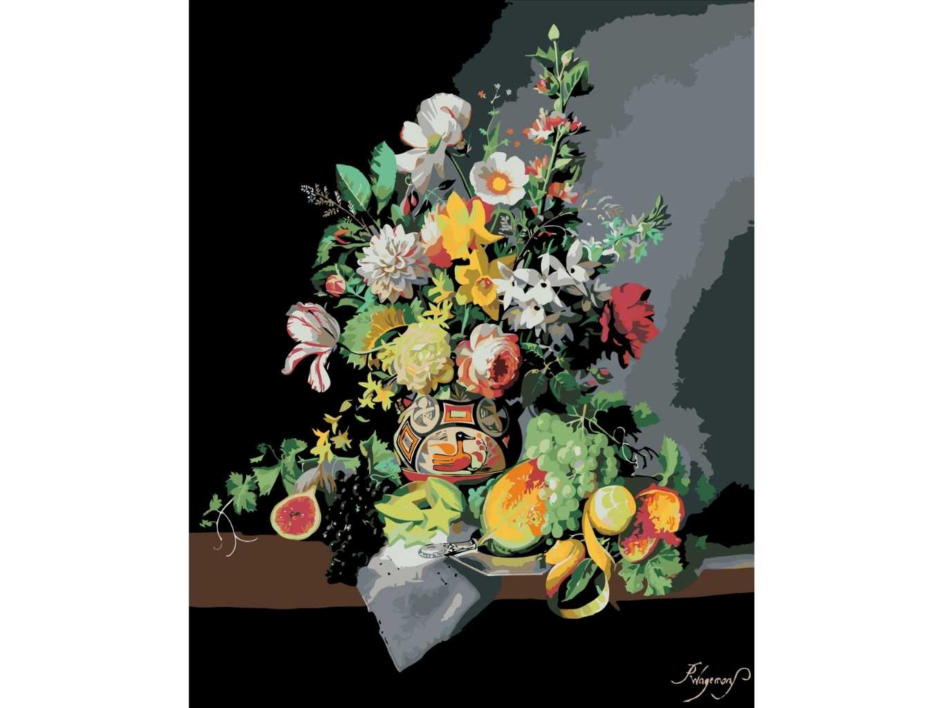 MALUJEŠ Malování podle čísel - PIETER WAGEMANS - KVĚTINA PRO NOVÉ ZAČÁTKY Rozměr: 40x50 cm, Rámování: bez rámu a bez vypnutí plátna
