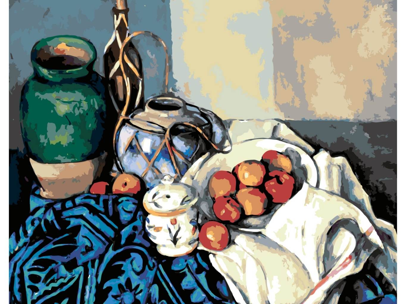 MALUJEŠ Malování podle čísel - PAUL CÉZANNE - ZÁTIŠÍ S JABLKY Rozměr: 60x80 cm, Rámování: bez rámu a bez vypnutí plátna