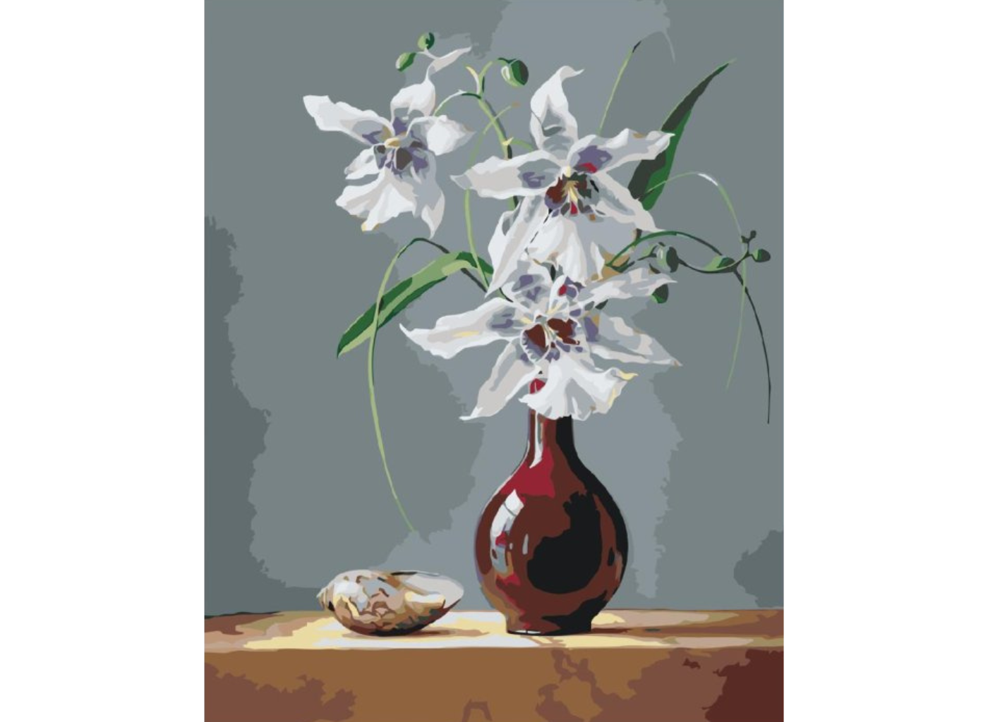 MALUJEŠ Malování podle čísel - PIETER WAGEMANS - ORCHIDEJ VE VÁZE Rozměr: 30x40 cm, Rámování: bez rámu a bez vypnutí plátna
