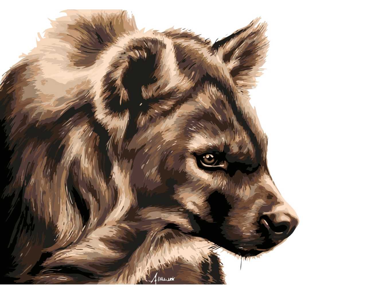 MALUJEŠ Malování podle čísel - AGNIESZKA MLECZEK - HYENA - BÍLÁ Rozměr: 60x80 cm, Rámování: bez rámu a bez vypnutí plátna